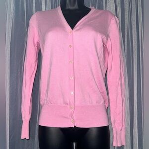 Brooks Brothers Pink Supima Cotton Cardigan, Size S